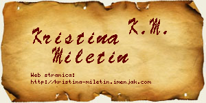 Kristina Miletin vizit kartica